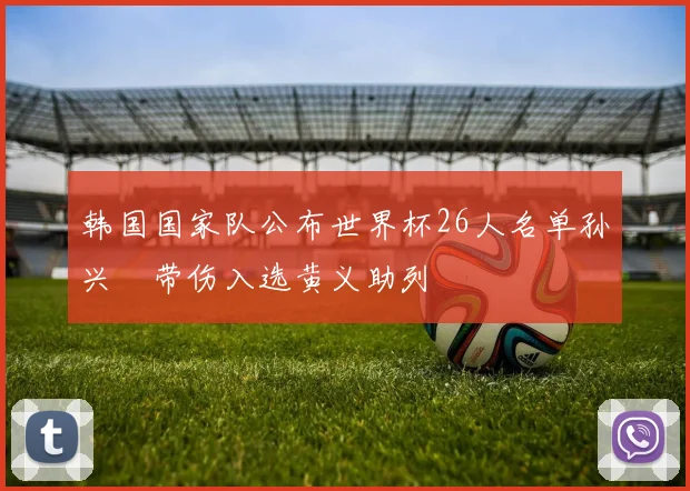 韩国国家队公布世界杯26人名单孙兴慜带伤入选黄义助列